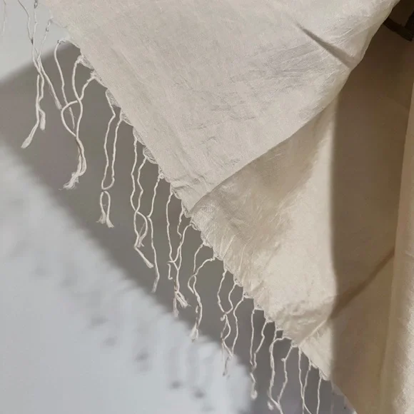 Eileen Fisher - Cream Silk Blend Scarf - Picture 3 of 4